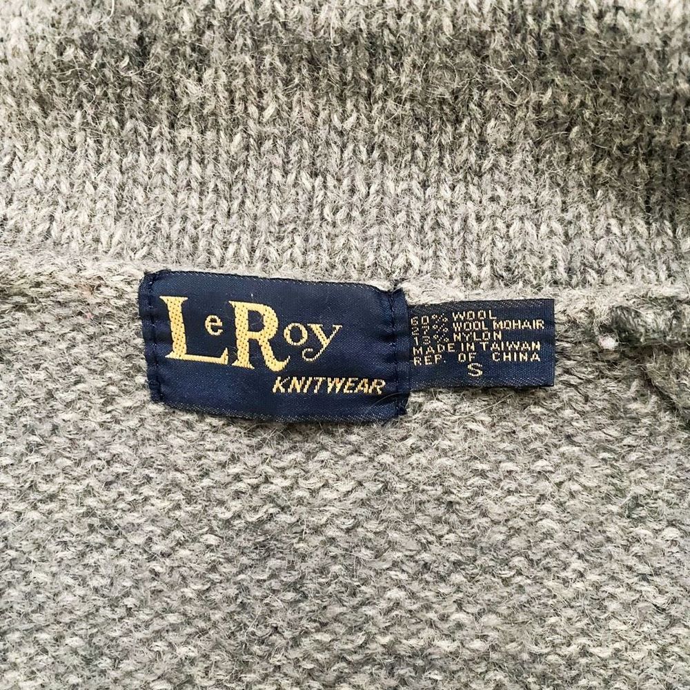 Vintage Wool Mohair Long Sweater Coat Grey - Picture 8 of 8